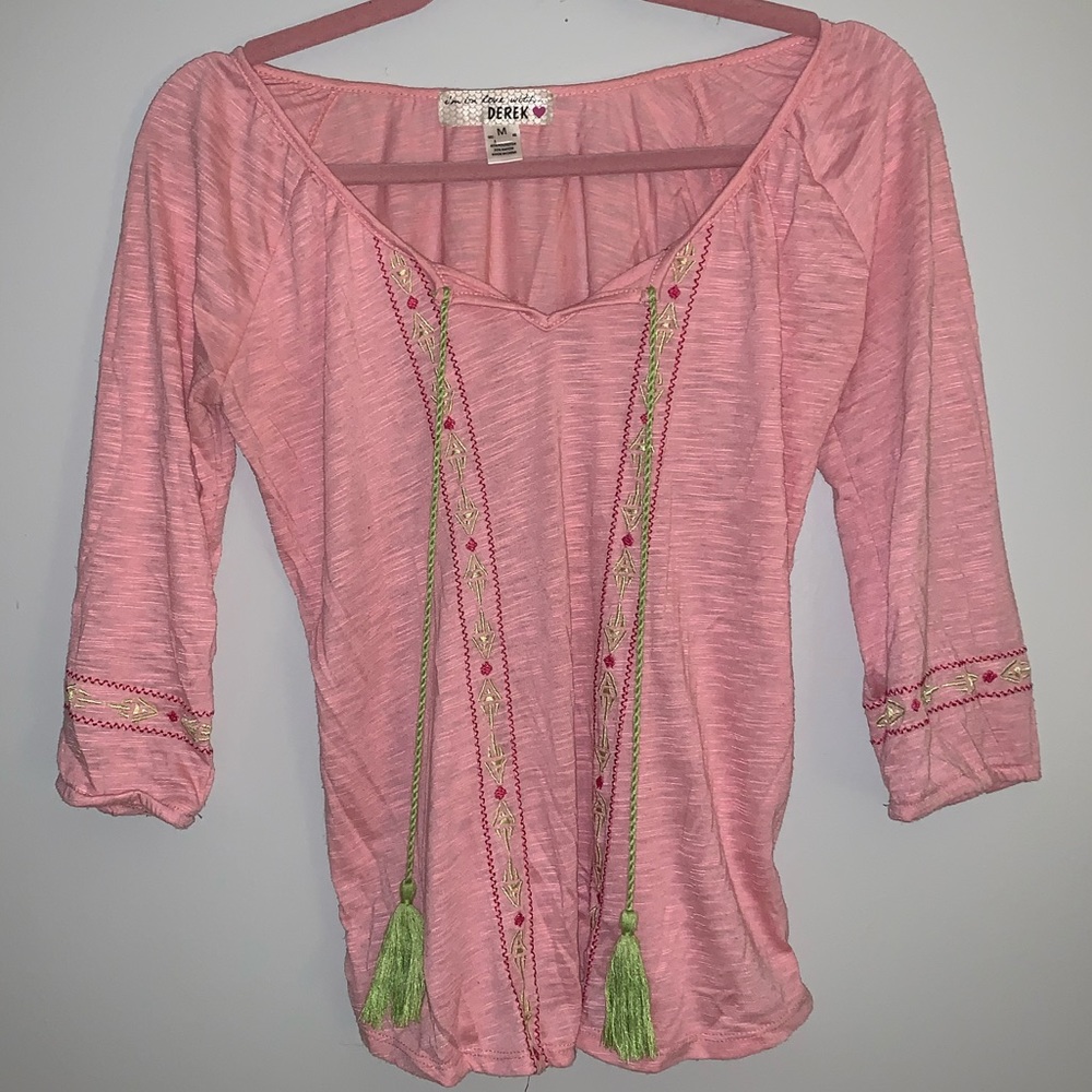 New Derek Heart 3/4 Sleeve Top